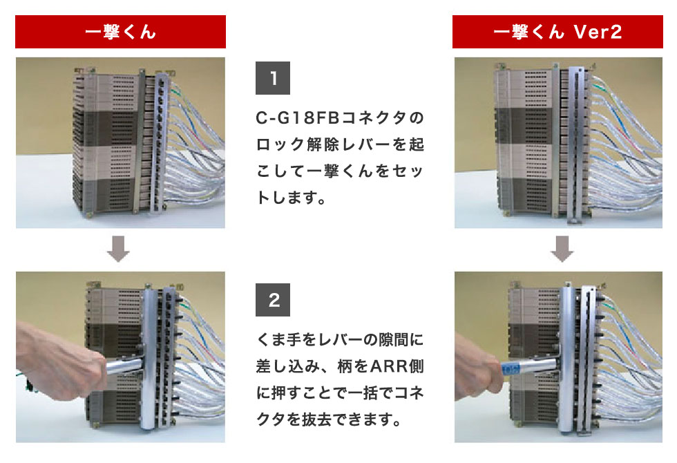 一撃くん（40／30－ＡＲＲコネクタ　一括抜去ツール）使用画像